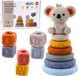 Sensorischer Turm und weiche Silikonbausteine Koala, 13 Teile