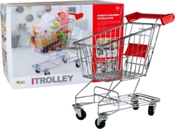 Kinder-Metalleinkaufswagen – groß, silbern