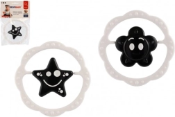 Plast-Rassel und Beißring, Kreis 12 cm, schwarz-weiß, ab 0 Monaten
