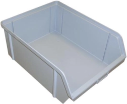 Schrägfront-Lagerbox 150 × 100 × 70 mm, 3 kg, grau, Kunststoff