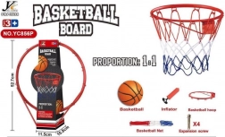 Metallischer Basketballkorb 1:1 mit Netz, Ball und Pumpe