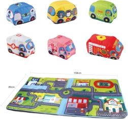 BAYO Spielteppich Städtchen mit Kissen-Autöchen