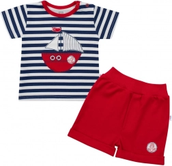 Baby-Set T-Shirt und Shorts NEW BABY Marine
