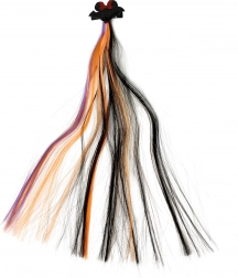 Regenbogensträhne mit Halloween-Haarspange