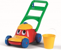 Fröhlicher Rasenmäher aus Kunststoff für Kinder