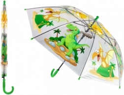 Transparenter Kinder-Regenschirm mit Dinosauriern, Automatik, 64 cm