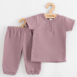 Baby-Musselin-Set T-Shirt und Hose New Baby lavendel 86 (12–18 Monate)