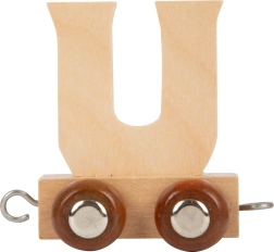 Holzwaggon mit dem Buchstaben U für Holzeisenbahnen small foot