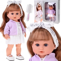 Niedliche Puppe mit langen Haaren 38 cm in elegantem Outfit