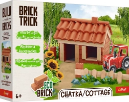 Trefl Brick Trick Eco Hütte – Bausatz aus echten Mini-Ziegeln (85 Teile)