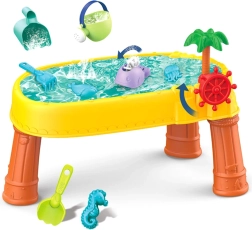 Woopie Wasser- und Sandspieltisch 2-in-1 mit Piratenmotiv und 8 Zubehörteilen