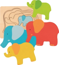 Goki mehrlagiges Einlegepuzzle Elefant