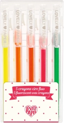Neonfarbene Wachsmalstifte DJECO 5 Stk.
