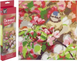 Diamantmalerei Meise auf dem Zweig 30 × 30 cm