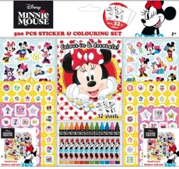 Sticker-Set mit Malbuch und Wachsmalstiften Minnie – 500 Stk.