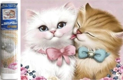 Diamantmalerei verliebte Katzen 30 × 40 cm