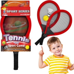 WOOPIE große Tennis- und Badmintonschläger für Kinder mit Ball- und Federball-Set