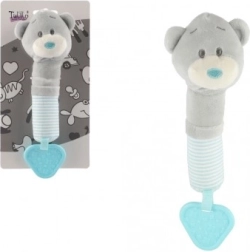 Plüsch-Quietschspielzeug und Beißring Bär 22 cm