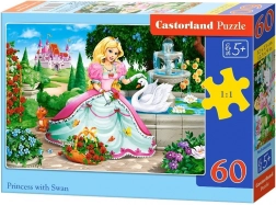 Puzzle 60 Teile - Prinzessin mit Schwan