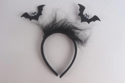 Stirnband mit Fledermäusen und Federn