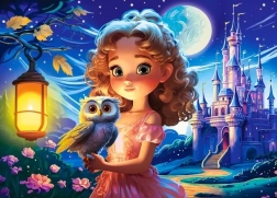 Puzzle 120 Teile Prinzessin mit Eule