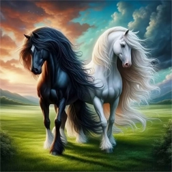 Diamantmalerei Schwarz-Weiß 30 × 40 cm