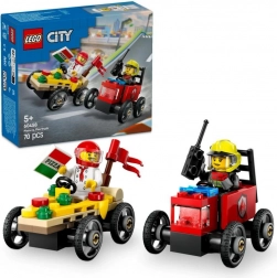 LEGO City Rennwagen: Pizza vs. Feuerwehrauto