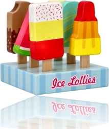 Bunte Eis am Stiel aus Holz