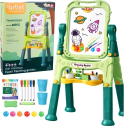 Doppelseitige magnetische und Kreidetafel für Kinder auf Ständer, 48 Teile