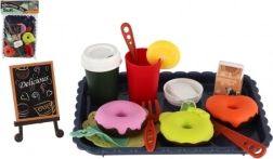 Kinder Tee- und Küchenset mit Lebensmitteln auf Tablett