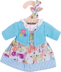 Bigjigs Toys Türkises Kleid mit Strickjäckchen für 28-cm-Puppe