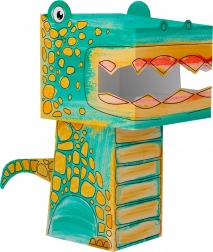 Papier-3D-Malbauschnitt – Katze – Tyrannosaurus