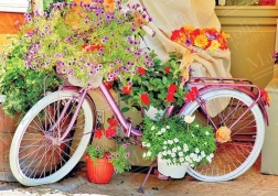 Puzzle Fahrrad mit Blumen 1000 Teile