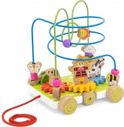 VIGA Holz-Ziehlabyrinth Bauernhof 2-in-1