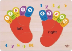 TOOKY TOY Lernpuzzle aus Holz - Zahlen und Farben lernen