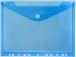 Dokumententasche mit Druckknopf A4 mit Eurolochung Opaline blau (Packung 5 Stk.)
