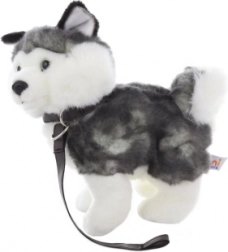 Plüsch-Husky mit Leine 25 cm