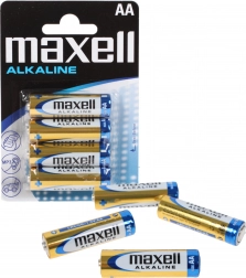 Alkalische Batterien MAXELL AA LR6, 1,5 V – Packung mit 4 Stück