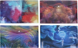 Plastik-Dokumentenmappe mit Druckknopf A4, Farbmix