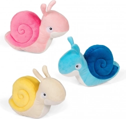 Plüsch-Schnecke 20 cm – blau, rosa und gelb‑weiß