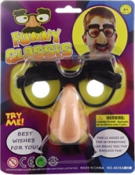 Karnevalsbrille mit Nase und Schnurrbart