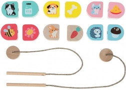 Cubika Was essen wir – Holz-Fädelset