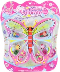 Holzperlen für Kinder – Set mit Schmetterlingsmotiv