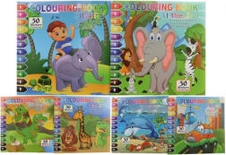 Malbuch mit Stickern – Malen nach Zahlen, 5 Blätter und 2 Stickerbögen