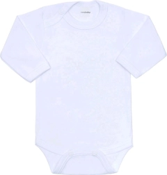 New Baby Babybody mit langem Ärmel weiß