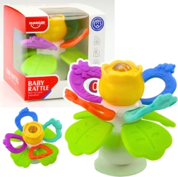 Kindersensorikspielzeug Blume mit drehbarem Teil und Saugnapf