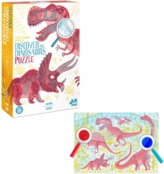 Lernpuzzle „Entdecke die Dinosaurier“ von Londji, 200 Teile mit Lupen
