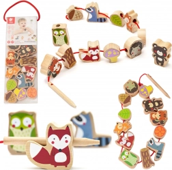 Holz-Fädelspiel Waldtiere, 13-tlg. – Classic World