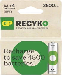 AA/R6 Ni-MH GP ReCyko 2600mAh 4er Set Akkus