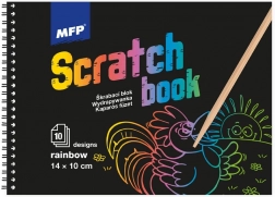 Kratzerbild Block 14x10cm Mix/Regenbogen